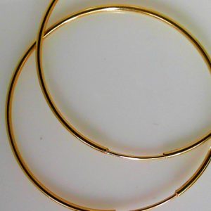 Yellow 14 Karat Polished Large Hoop Earring Width 1 mm 
Gram Weight 3.45 gr 
Length 48 mm