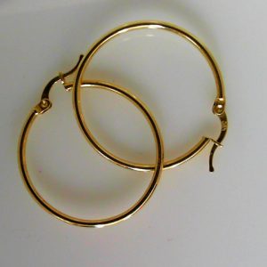 Yellow 14 Karat Polished Medium Hoop Earring 
Gram Weight 1.65 gr
