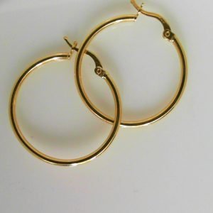 Yellow 14 Karat Polished Medium Hoop Earring 
Gram Weight 2.31 gr