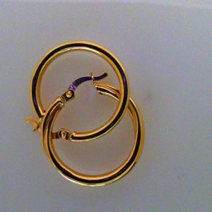 Yellow 14 Karat Polished Medium Hoop Earring 
Gram Weight 2.62 gr