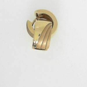 Yellow 14 Karat Matte' Huggie Estate Earring 
Gram Weight 7.83 gr 
Length 14.5 mm