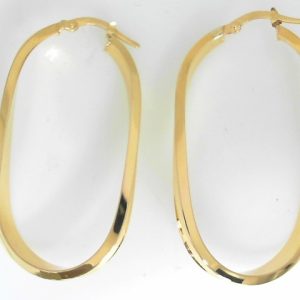 Yellow 18 Karat Polished Large Hoop Estate Earring 
Gram Weight 2.9 gr