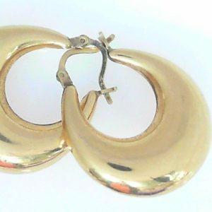Yellow 10 Karat Polished Medium Hoop Estate Earring 
Gram Weight 5.61 gr