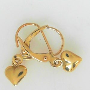 Yellow 10 Karat Polished Drop Estate Heart Earring 
Gram Weight 0.6 gr 
Length 20 mm