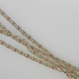 Rose/White/Yellow 10 Karat Polished Fancy Link Chain 
Length 20 in 
Gram Weight 4.5 gr