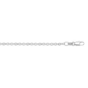 White 14 Karat Polished Cable Link Chain 
Length 18 in 
Gram Weight 2.2 gr