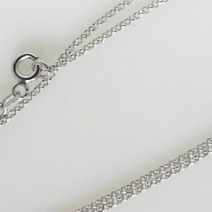 White 14 Karat Polished Rope Chain 
Length 17 in 
Gram Weight 2.14 gr
