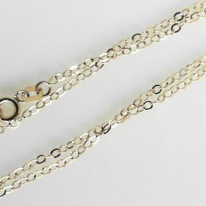 Yellow 14 Karat Polished Cable Link Chain 
Length 15 in 
Gram Weight 1.72 gr