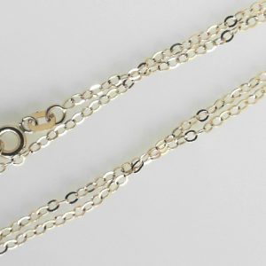Yellow 14 Karat Polished Cable Link Chain 
Length 17.5 in 
Gram Weight 1.95 gr