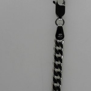 White 14 Karat Polished Flat bevelled link Chain 
Length 20 in 
Gram Weight 19.27 gr