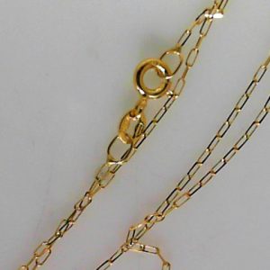 Yellow 14 Karat Polished Fancy Link Chain Width 1.5 mm 
Length 18 in 
Gram Weight 0.91 gr