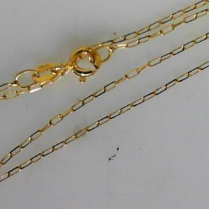 Yellow 14 Karat Polished Fancy Link Chain Width 1.5 mm 
Length 20 in 
Gram Weight 0.98 gr