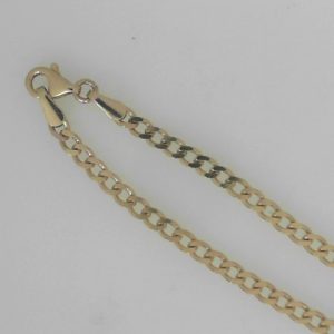 Yellow 14 Karat Polished Curb Chain Width 3 mm 
Length 20.5 in 
Gram Weight 9.75 gr
