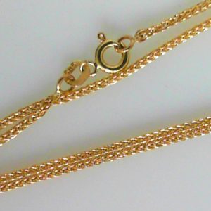 Yellow 14 Karat Polished Wheat Chain 
Length 17 in 
Gram Weight 2.59 gr