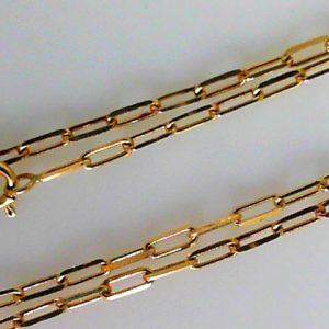 Yellow 14 Karat Polished Paper Clip Chain 
Length 20 in 
Gram Weight 3.97 gr