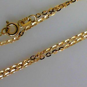 Yellow 14 Karat Polished Cable Link Chain 
Length 17 in 
Gram Weight 1.54 gr