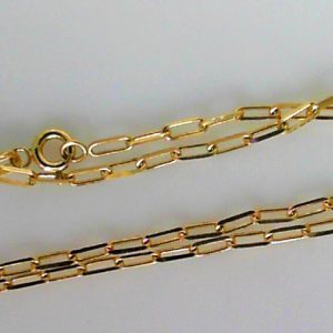 Yellow 14 Karat Polished Paper Clip Chain 
Length 17 in 
Gram Weight 3.5 gr