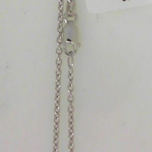 White 14 Karat Polished Cable Link Chain 
Length 18 in 
Gram Weight 2.48 gr