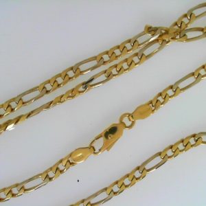Yellow 18 Karat Polished Figaro Estate Chain 
Length 18 in 
Gram Weight 15.8 gr