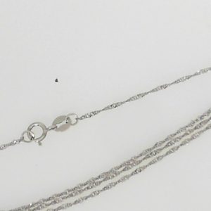 White 10 Karat Polished Cable Link Estate Chain 
Length 20 in 
Gram Weight 0.93 gr