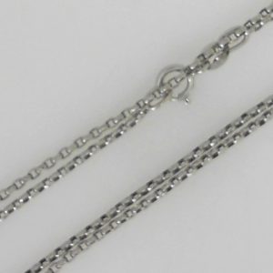 White 18 Karat Polished Bead Estate Chain 
Length 16 in 
Gram Weight 2.96 gr