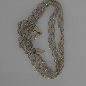 Yellow/White 10 Karat Polished Braid Estate Chain 
Length 17 in 
Gram Weight 10.44 gr