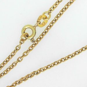 Yellow 14 Karat Polished Cable Link Estate Chain 
Length 20 in 
Gram Weight 5.1 gr