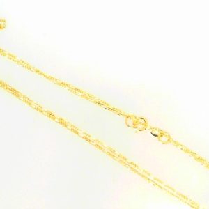 Yellow 14 Karat Polished Figaro Estate Chain Width 1 mm 
Length 20 in 
Gram Weight 1.1 gr