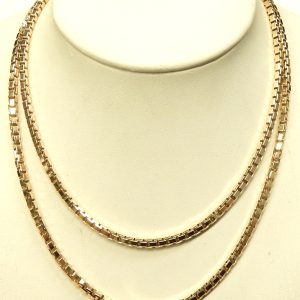 Yellow 10 Karat Polished Box Estate Chain Width 3 mm 
Length 28 in 
Gram Weight 40.2 gr