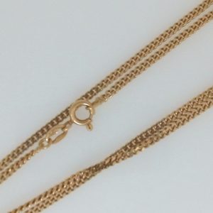 Yellow 18 Karat Polished Curb Estate Chain Width 2 mm 
Length 24 in 
Gram Weight 9.31 gr