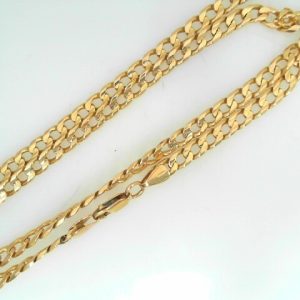 Yellow 10K/14K Polished Curb Estate Chain Width 4 mm 
10k clasp/14k chain
Length 22 in 
Gram Weight 18.56 gr