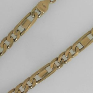 Yellow 18 Karat Polished Figaro Estate Bracelet 
Length 8.5 in 
Gram Weight 18.01 gr
