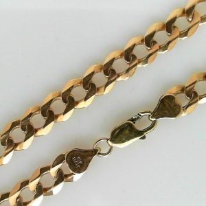 Yellow 10 Karat Polished Curb Estate Bracelet Width 6 mm 
Length 9.5  in 
Gram Weight 21.74 gr