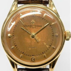 E14658
Estate Watch - Misc 18k Vacher Constantin Dress 
Case #:  332873
SN 501586
35mm
18 Karat 
17J Calibre 477/1
Strap 
Dial: Brown
Box Not Included/Papers Not Included
1 Year Warranty