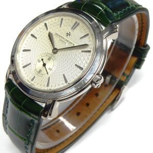 Gents Estate Watch Vacheron Constantin Dress 2003
Vendor Style #: Vacheron Constantin Grande Classique 747593
36 18 Karat Strap 
Dial:Silver Guilloche hash
Box Not Included/Papers Included
Condition Good
1 Year Warranty