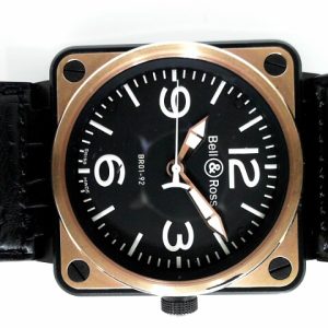 Gents Estate Watch Bell & Ross Sport 
Vendor Style #: BR01-92 Rose gold black PVD square S/R-306
46mm 18 Karat Strap 
Dial:Black index/Arabic
Box Not Included/Papers Not Included
Condition Excellent
1 Year Warranty