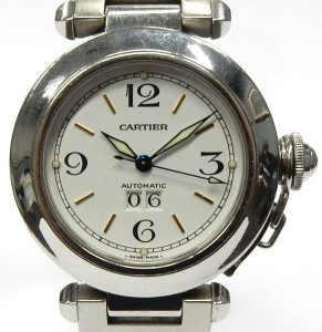 Ladies Estate Watch Cartier Dress 
Vendor Style #: 2475 Pasha 57750CD
35.5 StainlessSteel Bracelet 
Dial:White Arabic
Box Not Included/Papers Not Included
Condition Good
1 Year Warranty. Serviced April 2025.