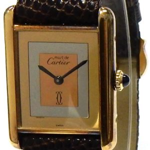 Mixed Estate Watch Cartier Dress 1983
Vendor Style #: 001-42713-002 must de Cartier 6 162350
23.5mm x 30.8mm Gold Plated Strap 
Dial:Tri-colour
Box Not Included/Papers Included
Condition good
1 Year Warranty