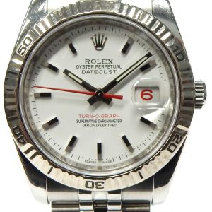 Estate Rolex Sport Year: 2005
Vendor Style #: 116264 Turn-O-Graph SN: Z393317 Jubilee
36mm 18K/Stainless Steel
Dial: White hash 
Box Included/Papers Included
Condition Good
1 Year Warranty