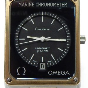 Estate Omega Complicated Year: 1977
Vendor Style #: Omega Mega Quartz Rare Watch f 24 MHZ SN: 198.0083 398.0832 
32.5mm StainlessSteel
Dial: Black hash 
Box Included/Papers Not Included
Condition Very good, serviced 2022
1 Year Warranty