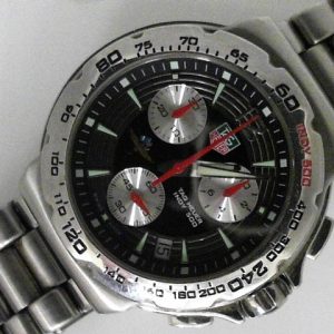 Estate Tag Heuer Chronograph Year: 2005
Vendor Style #: CAD111B Formula 1 Indy 500 Edition SN: GZ5729 
42mm StainlessSteel
Dial: Black hash Indy 500 
Box Included/Papers Included
Condition Very good
1 Year Warranty
Canadian delivery