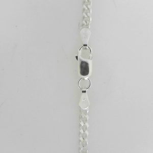White Silver Diamond Cut Curb Chain 
Length 24 in 
Gram Weight 12.69 gr