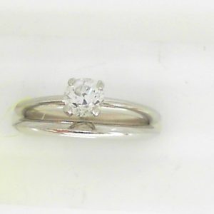 Estate Tiffany Diamond Engagement Ring 
Platinum White Estate Engagement Ring 
 Gram Weight 5.7 
1 Center Diamond 0.50ct Shape: EURO Cut; Clarity: SI; Colour: H 0.5