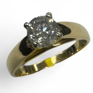 Estate Diamond Engagement Ring 
14 Karat White Estate Engagement Ring 
Finger Size 4.25 Gram Weight 4.2 
1 Center Diamond 0.53ct Shape: Old Mine Cut; Clarity: SI; Colour: H/I 0.53