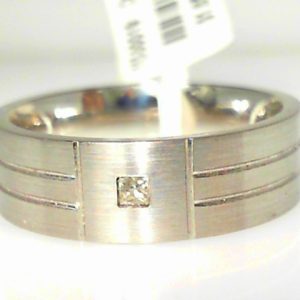 Diamond Ring- Men's 
10 Karat White Men's Diamond Ring 
Finger Size 10 Gram Weight 9.67 
1 Center Diamond Shape: Princess