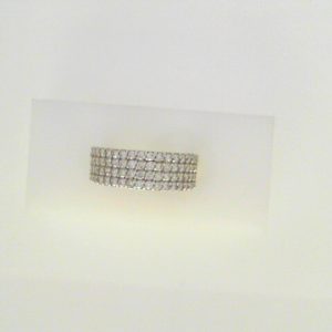 Diamond Wedding/Anniversary Ring 
14 Karat Yellow Wedding/Anniversary Ring Width 4.3mm 
Finger Size 6.75 Gram Weight 6 
72 Center Diamonds Shape: Round; Clarity: SI1; Colour: H/I 1