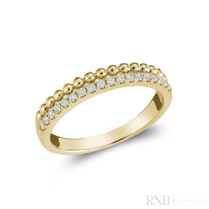 Diamond Wedding/Anniversary Ring 
14 Karat Yellow Wedding/Anniversary Ring 
Finger Size 6 
18 Center Diamonds Shape: Round 0.17