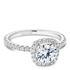 Diamond Semi-Mount Ring 
14 Karat White Ring 
Finger Size 6.5 
1 Center Cubic Zirconium 0.75ct Shape: Round With 40 Round Diamonds 0.47 ctw 1.22