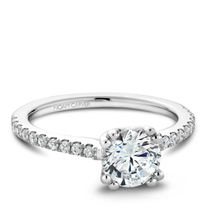 Diamond Semi-Mount Ring 
14 Karat White Ring 
Finger Size 6.5 
1 Center Cubic Zirconium 1.00ct Shape: Round With 20 Round Diamonds 0.25 ctw 1.25