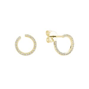 Diamond Earrings 
14 Karat Yellow Diamond Earrings 
Gram Weight 1.98 
44 Center Diamonds Shape: Round 0.54